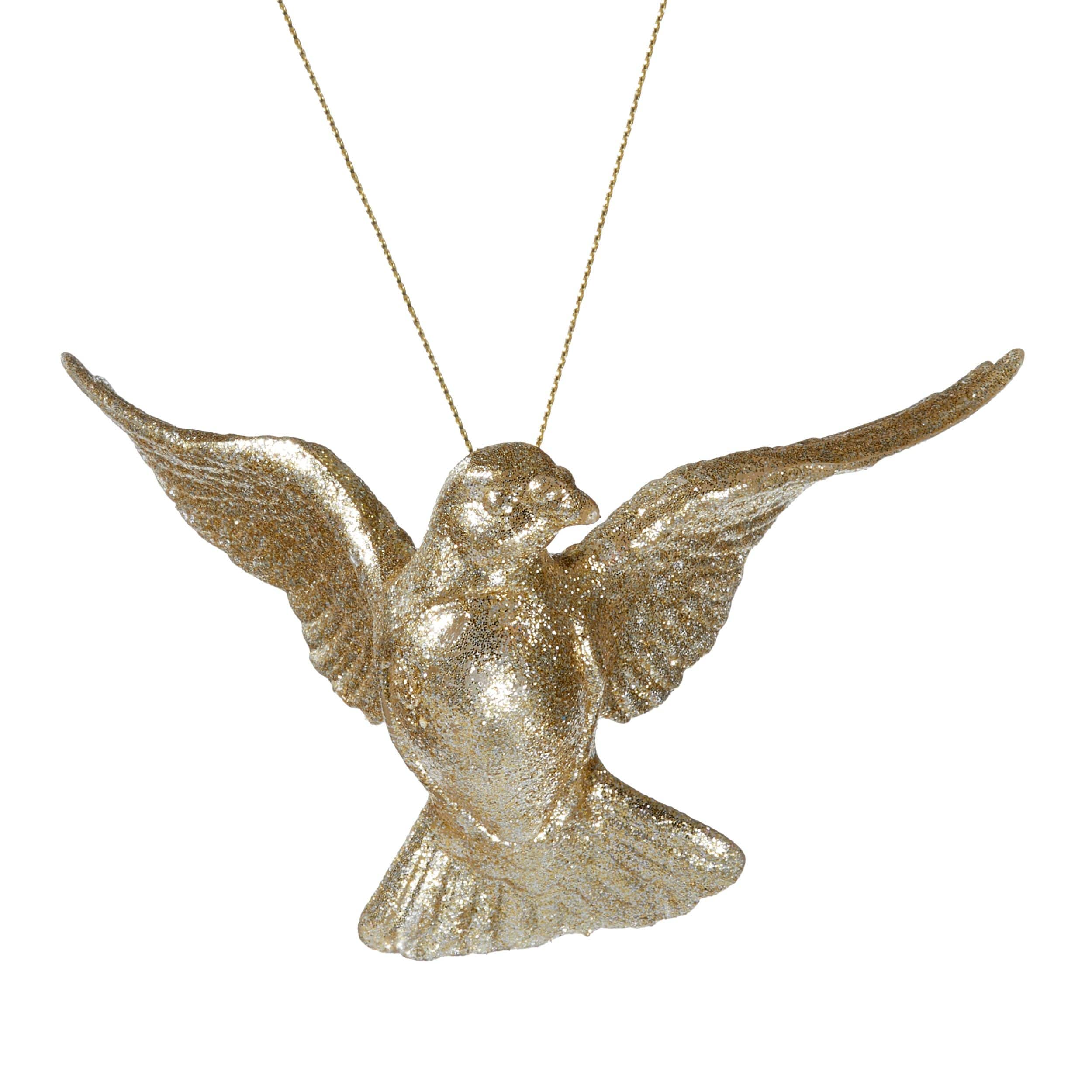 CANVAS Gold Collection Glittering Decoration Dove Christmas Ornament, 3 ...