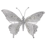 CANVAS Silver Collection Decoration Butterfly Clip Christmas Ornament, Large, 9 1/2-in Front_Flat