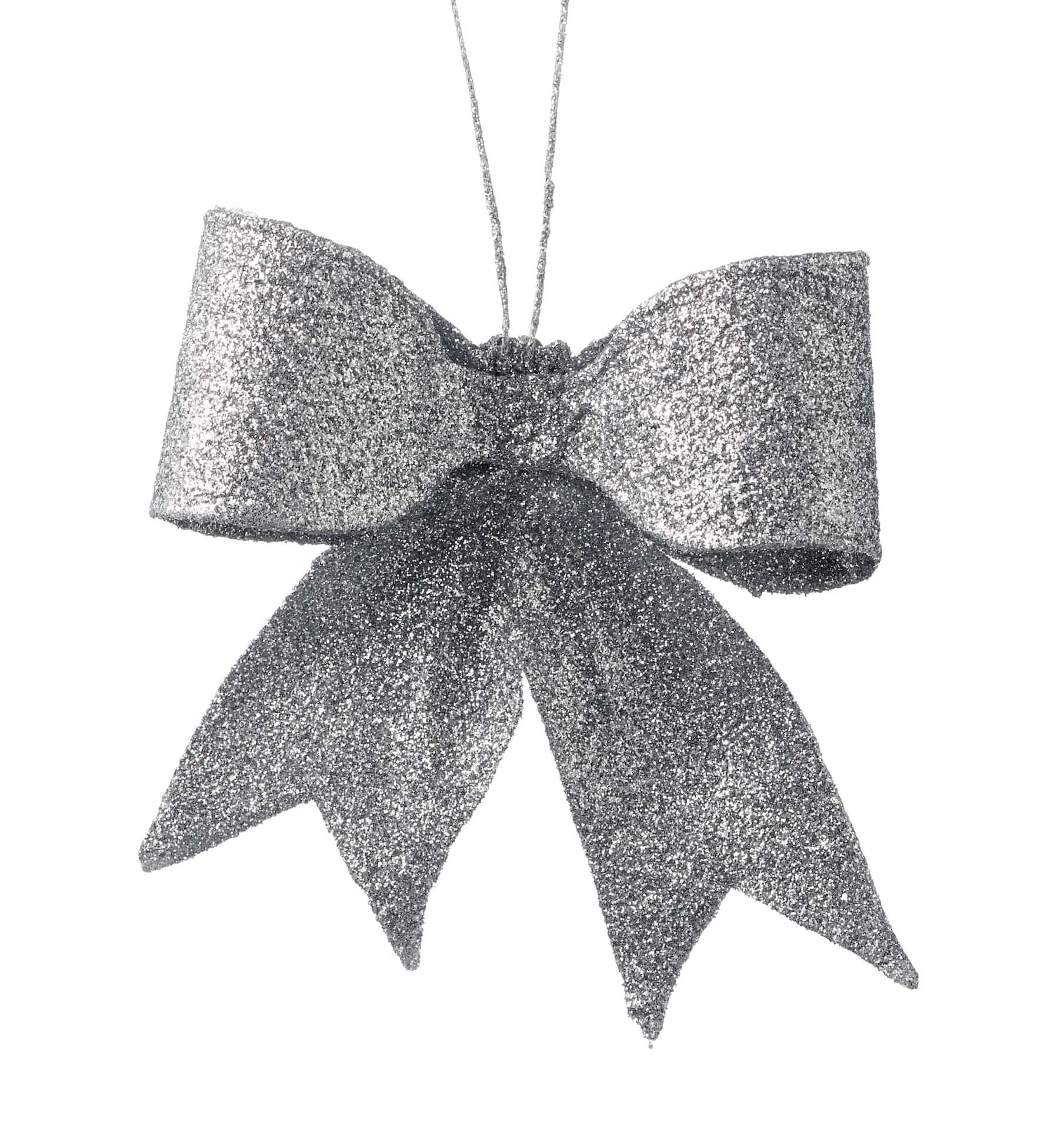 CANVAS Silver Collection Glittering Decoration Bow Christmas Ornament ...