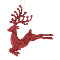 CANVAS Red Collection Decoration Dashing Deer Christmas Ornament, 6-in Front_Flat