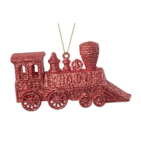 CANVAS Red Collection Glittering Decoration Train Christmas Ornament, 4-in Side_Right