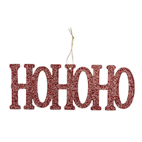 CANVAS Red Collection Glittering Decoration HoHoHo Christmas Ornament, 6 1/2-in Front_Flat
