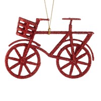CANVAS Red Collection Glittering Decoration Bike Christmas Ornament, 4-in Front_Flat
