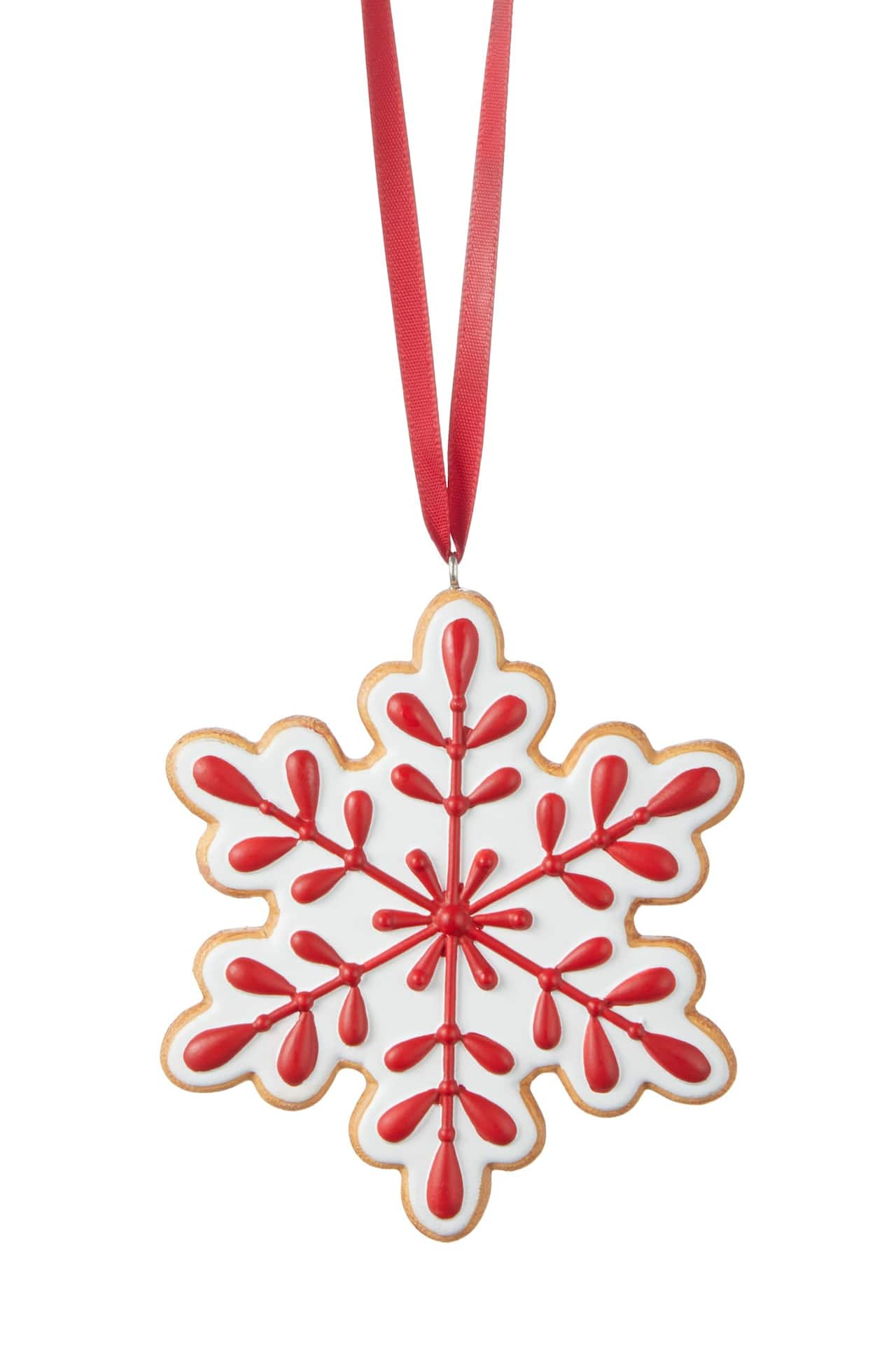 CANVAS Red Collection Snowflake Gingerbread Cookie Christmas Ornament ...