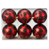 CANVAS Red Collection Decoration Ball Christmas Ornament Set, 80-mm, 6-pk Front_Elevated