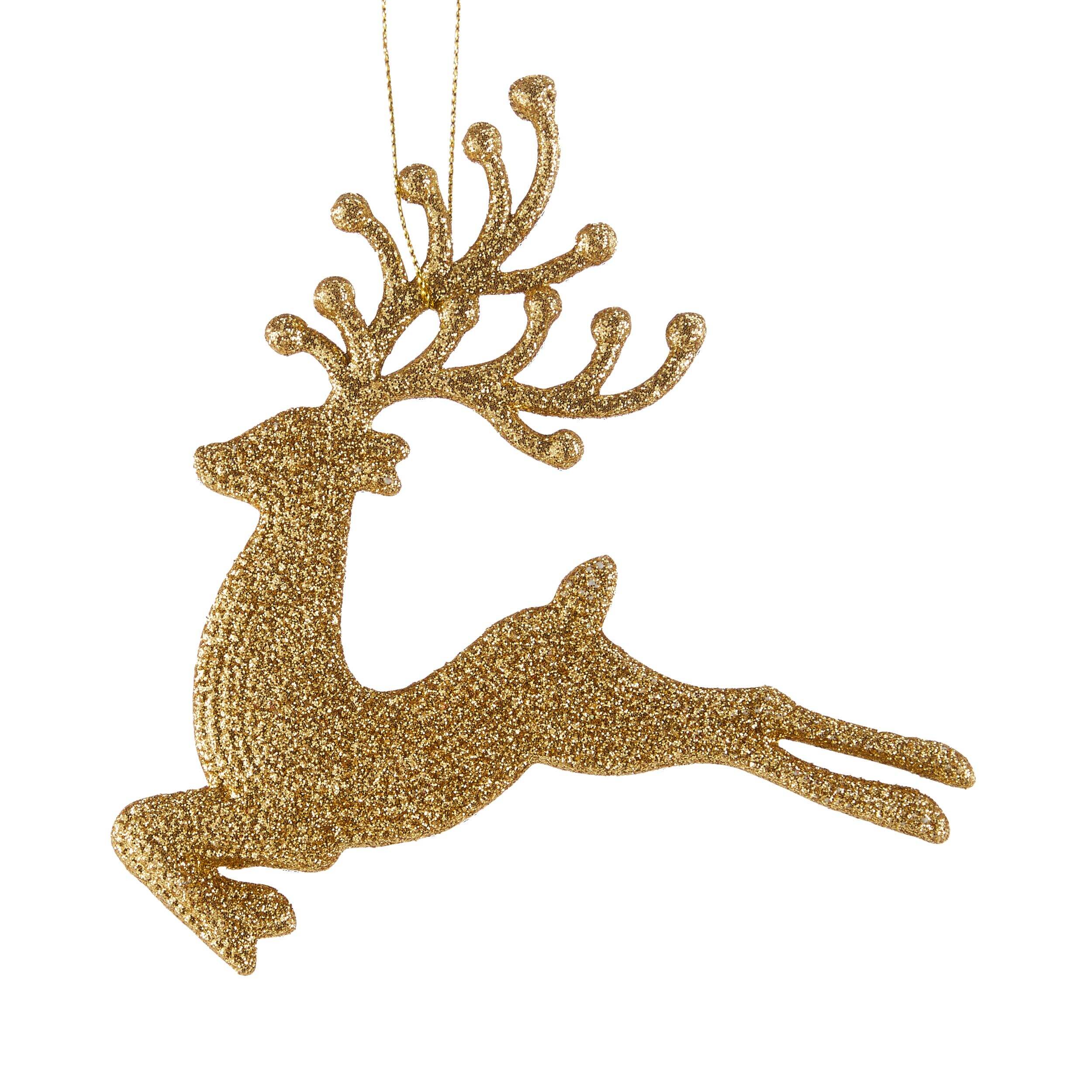 CANVAS Gold Collection Decoration Dashing Deer Christmas Ornament, 6-in Front_Flat