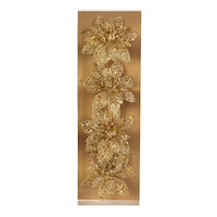 CANVAS Gold Collection Decoration Poinsettia Clip Christmas Ornament Set, 4-in, 4-pk