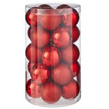 CANVAS Red Collection Shatterproof Decoration Recycled Christmas Ornament Set, 60-mm, 25-pc Front_Elevated