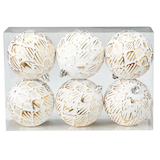 CANVAS Gold Collection Decoration Textured Ball Christmas Ornament Set, 80-mm, 6-pk Front_Elevated
