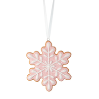 CANVAS Brights Collection Gingerbread Snowflake Christmas Ornament, Assorted Colour, 3 1/2-in Front_Flat
