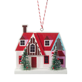 CANVAS Collection Éclat - Ornement de Noël Maison décorée, rose, 3 1/2 po Front_Flat