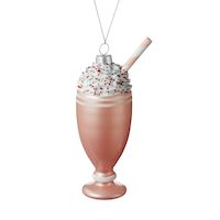 CANVAS Brights Collection Glass Decoration Milkshake Christmas Ornament, 6-in Front_Flat