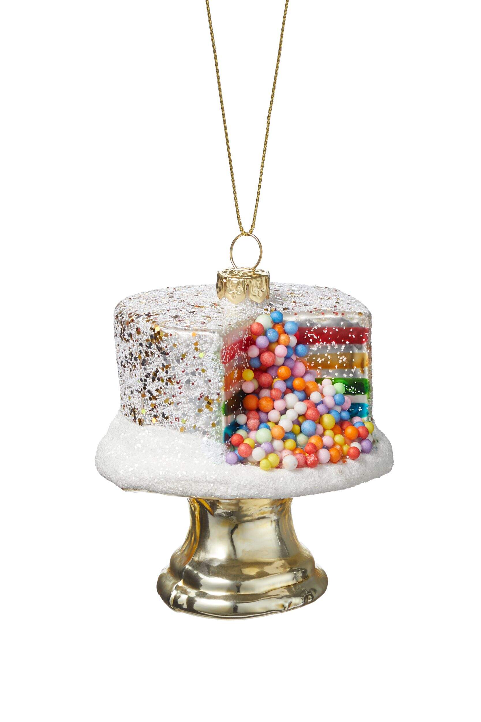 CANVAS Brights Collection Decoration Rainbow Cake Christmas Ornament, 3 1/2-in Front_Flat