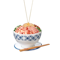 CANVAS Brights Collection Glass Decoration Ramen Noodles Bowl Christmas Ornament, 3-in Front_Flat