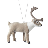 CANVAS Collection Argent - Ornement de Noël Wapiti à fourrure, 5 po Side_Right