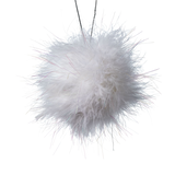 CANVAS White Collection Iridescent Pouf Christmas Ornament, White, 90-mm Front_Flat