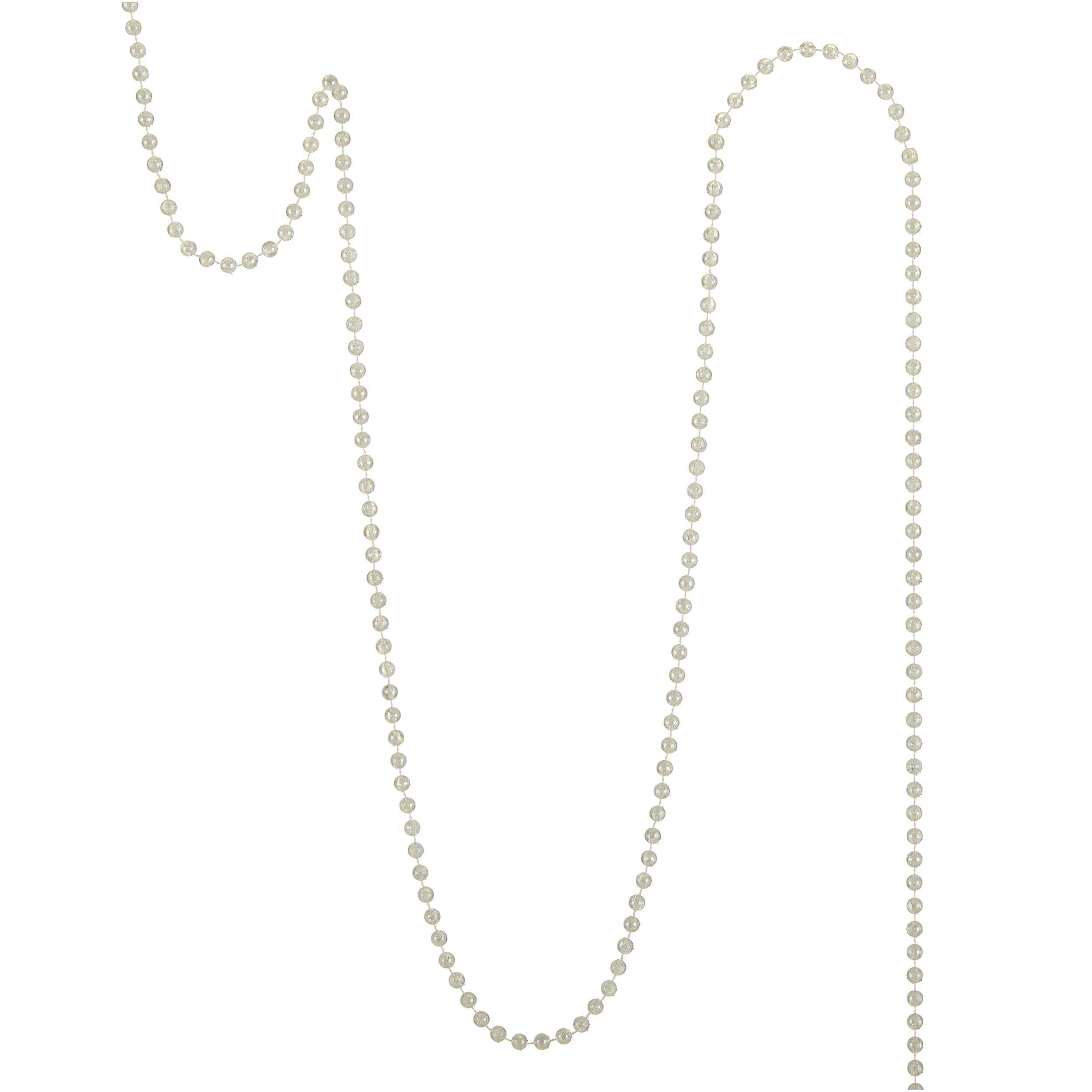 CANVAS White Collection Christmas Decoration Iridescent Beaded Garland, 60-ft Front_Flat
