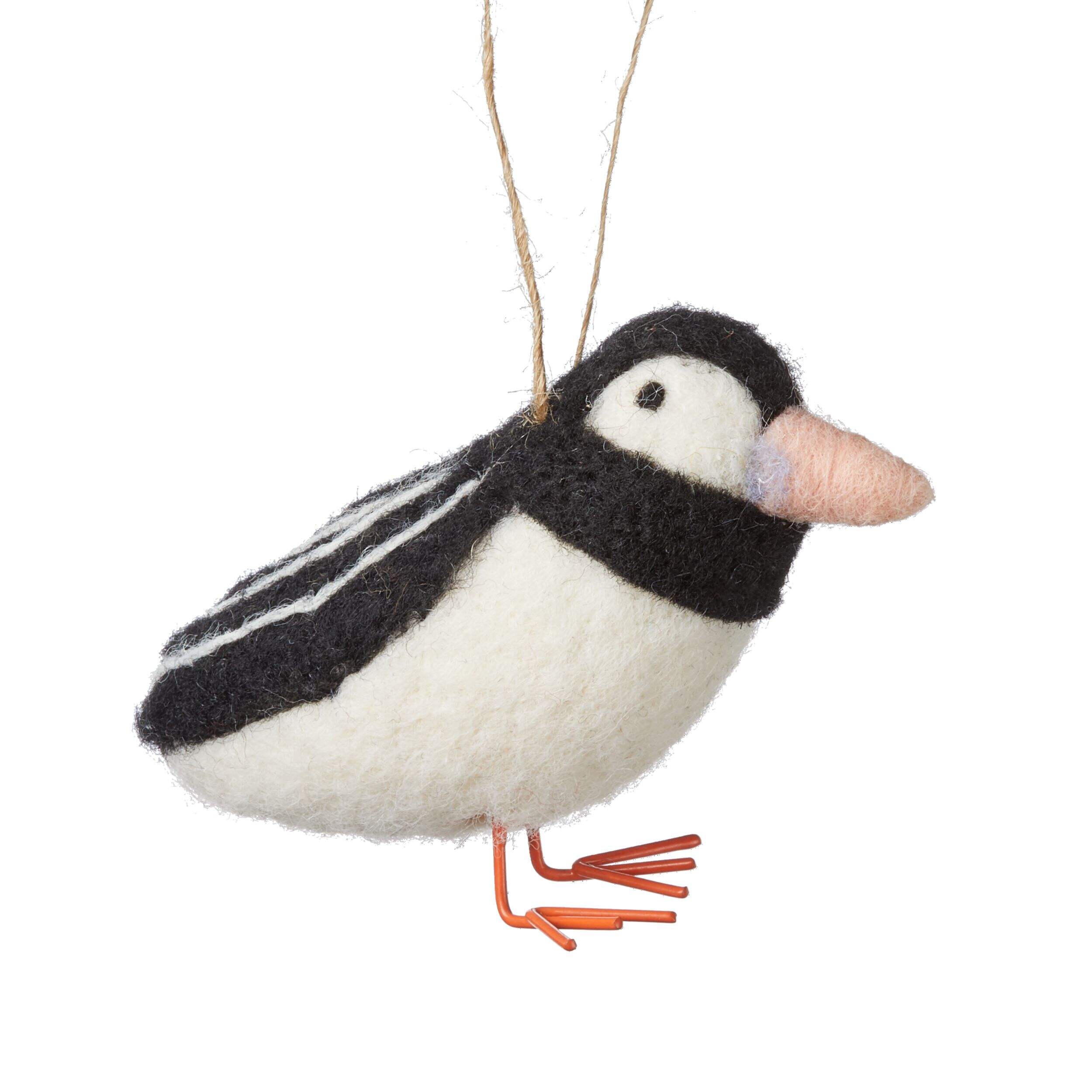 CANVAS Nordic Lights Collection Felt Puffin Christmas Ornament, 4-in Front_Flat