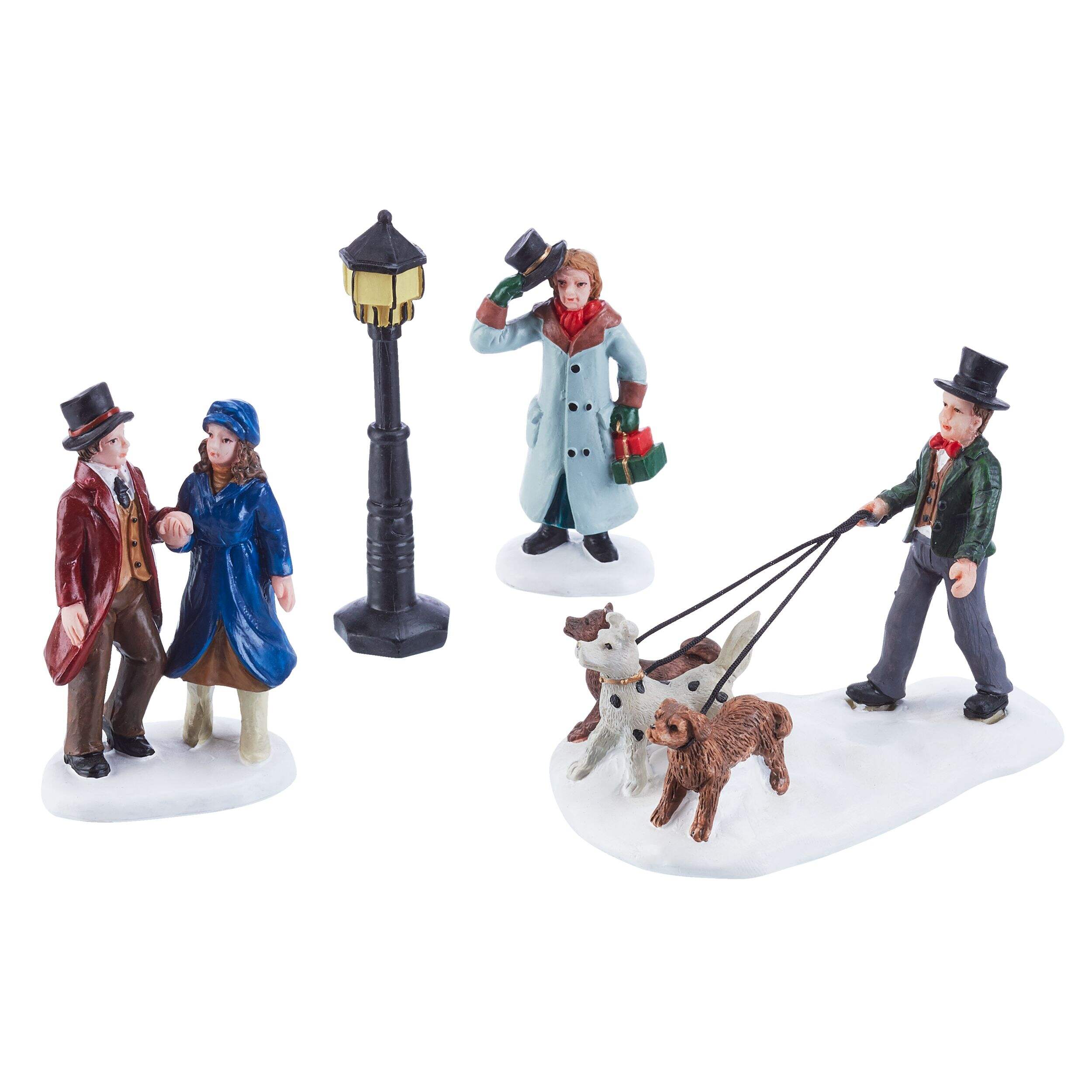 For Living Christmas Decoration Village Adults Accessory Set, 4-pc Front_Elevated