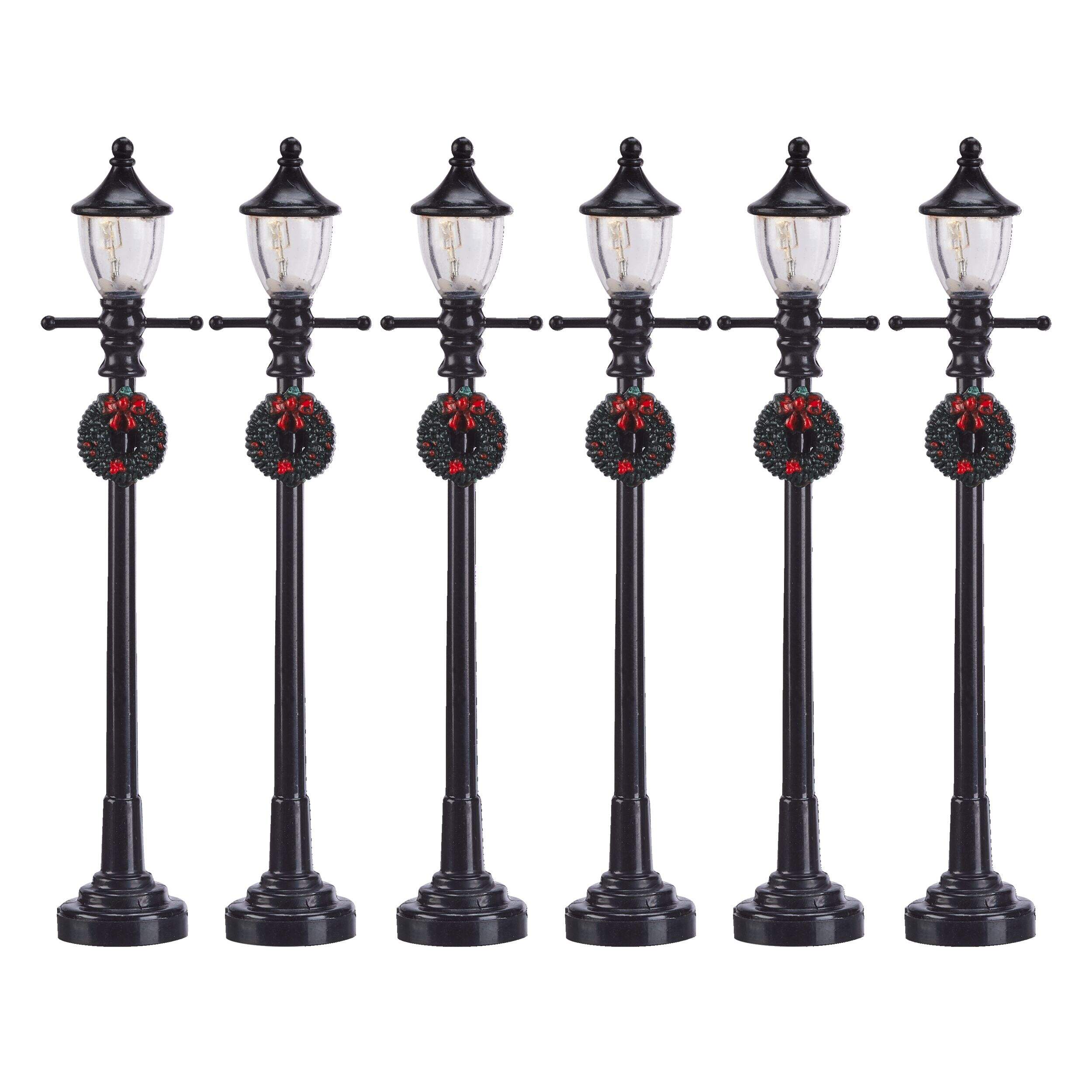 For Living Christmas Decoration Village Lamppost Accessory Set, 6-pk Front_Flat