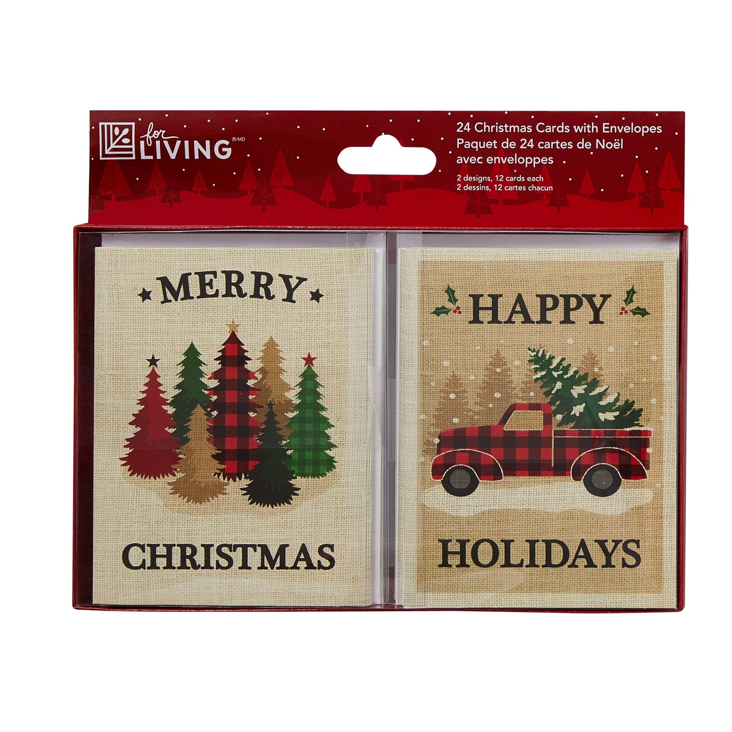 For Living Christmas Cards, English, 24-pc Front_Flat