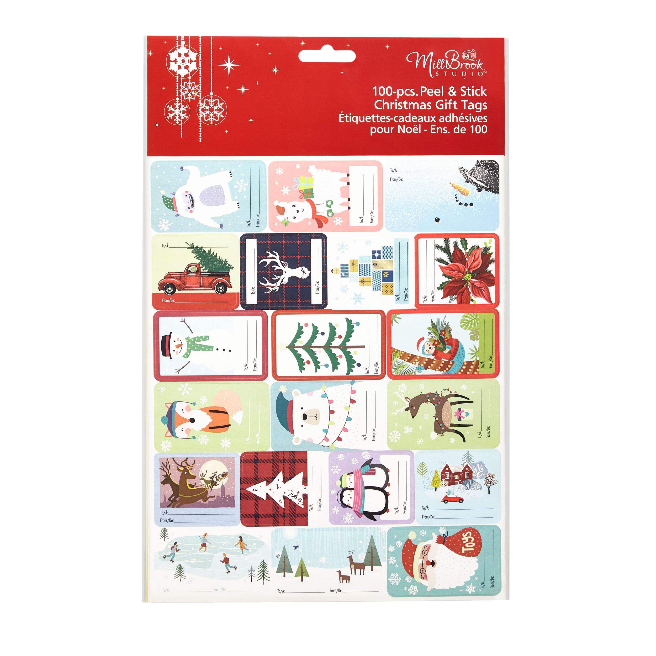 Étiquettes-cadeaux de Noël autocollantes For Living, paq. 100 Front_Flat