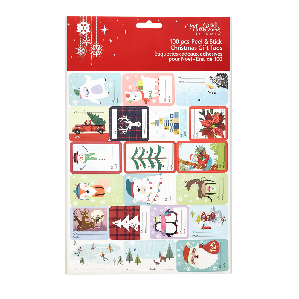 Étiquettescadeaux de Noël autocollantes For Living, paq. 100