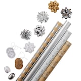 CANVAS Silver Collection Christmas Premium Gift Wrap Kit, 20-pc Composite_or_Mixed