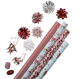 CANVAS Nostalgic Red Collection Christmas Premium Gift Wrap Kit, 20-pc Composite_or_Mixed