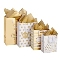 CANVAS Collection Or - Sac cadeau de Noël de qualité supérieure, paq. 4