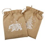 CANVAS Christmas Decoration Burlap Sac, Brown, 16 x 20-in, 2-pk Front_Flat