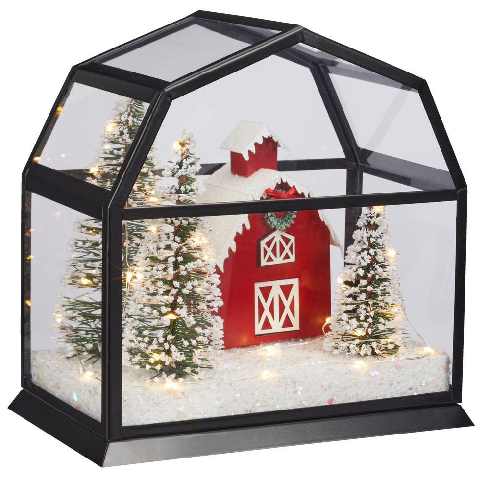 CANVAS Green House Barn Scene LED Table Top, 8in Canadian Tire