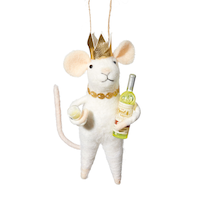 CANVAS Gold Collection New Year's Eve Gold Mouse Christmas Felt Ornament, 5-in