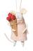 CANVAS Countryside Christmas Mouse with Berries Tree Ornament, 5-in Front_Flat