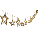 CANVAS Gold Collection Christmas Glittering Decoration Star Garland, 6-ft Front_Three_Fourths_Angled_Right