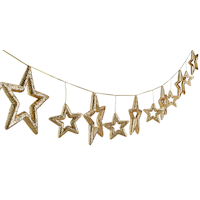 CANVAS Gold Collection Christmas Glittering Decoration Star Garland, 6-ft