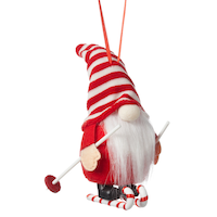 CANVAS Red Collection Skiing Gnome Ornament, 5-in Front_Angled_Right