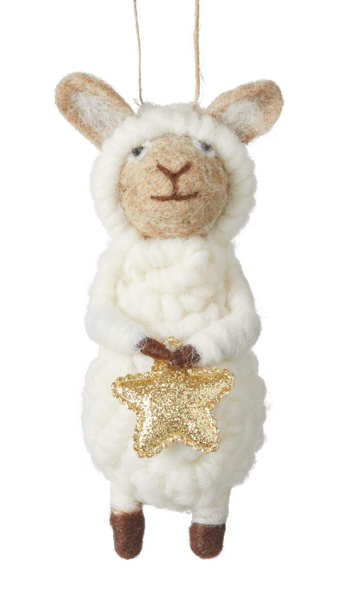 CANVAS White Collection Sheep's Clothing Mouse Christmas Felt Ornament, 5-in Front_Flat