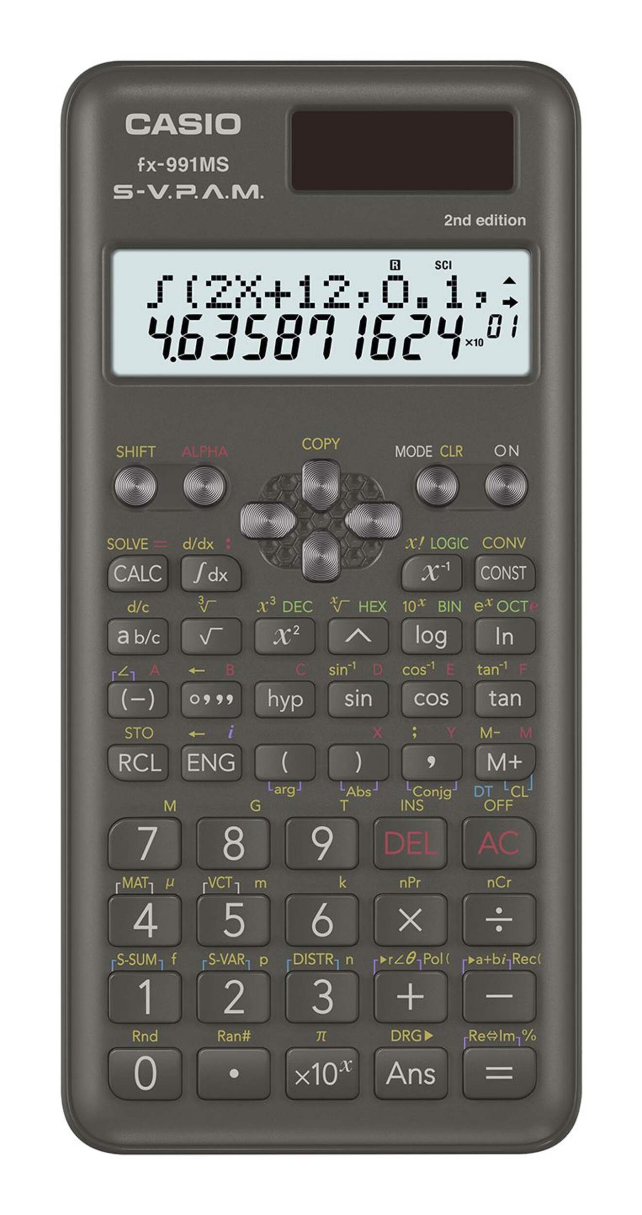 Casio Scientific Calculator, FX-991 Battery & Solar Powered Front_Flat