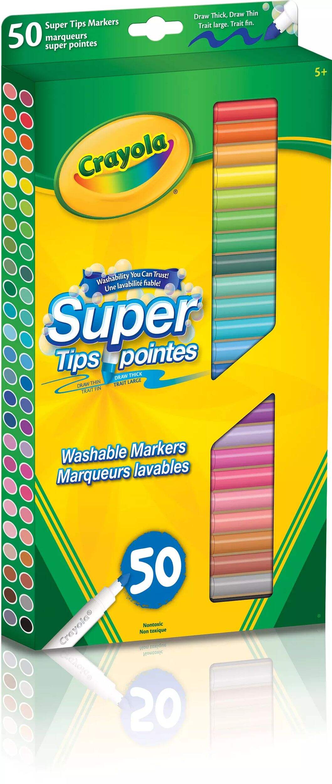 Crayola Super Tip Washable Markers, 50-pk Front_Angled_Right