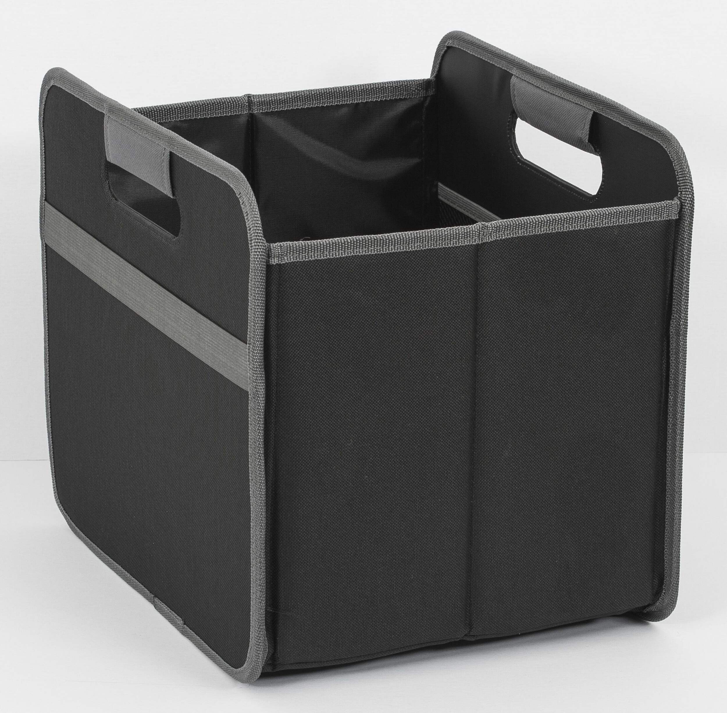 Bac de rangement en tissu pliable Merangue, noir Front_Angled_Left