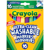 Crayola Broad Line Ultra-Clean Washable Markers, 16-pk Front_Flat