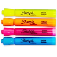 Sharpie Tank Highlighters, Assorted Colours, Chisel Tip, 4 Count