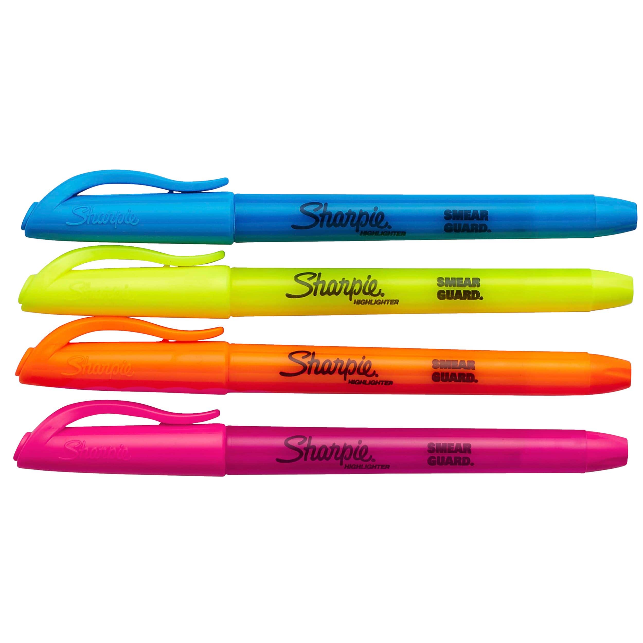 Sharpie Pocket Highlighters, Assorted Colours, Chisel Tip, 4 Count