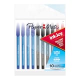 Paper Mate InkJoy 100ST Ballpoint Pens, Medium Point (1.0mm), Assorted (Black, Blue, Red), 10 Count Front_Flat