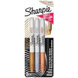 Sharpie Metallic Permanent Markers, Fine Point, Assorted Colours, 3 Count Front_Flat