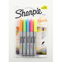 Sharpie Fine Point Neon Permanent Markers, 5-pk