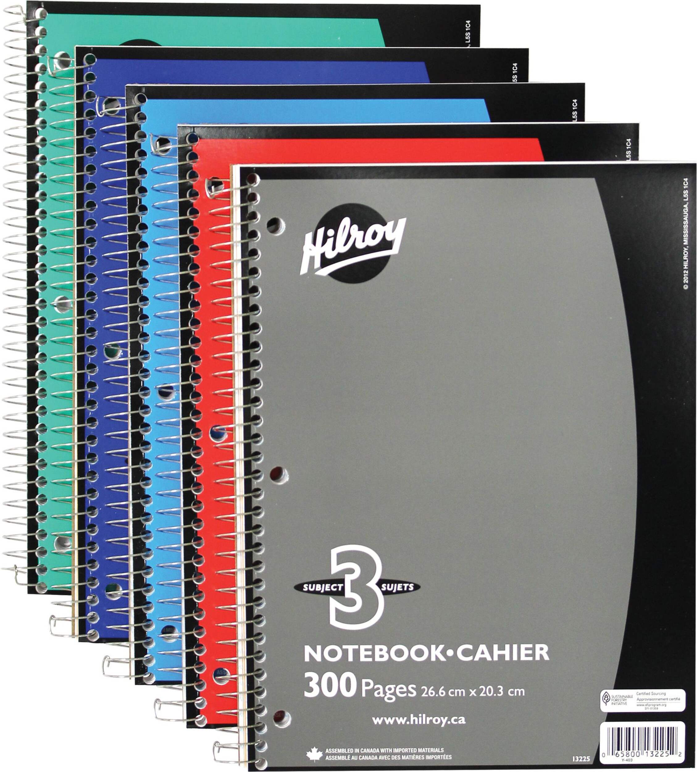 Hilroy 3Subject Lined Paper Notebook, 300Pages Canadian Tire