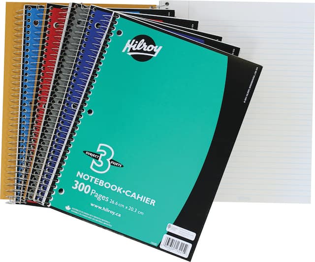 Hilroy 3-Subject Lined Paper Notebook, 300-Pages | Canadian Tire