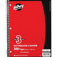 Hilroy Notebook 3-Subject Lined Paper, 300-Pages